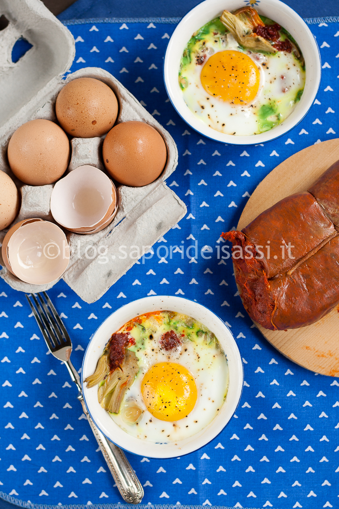 Uova in Cocotte, Carciofi e Nduja Calabrese Uova_cocotte_nduja2